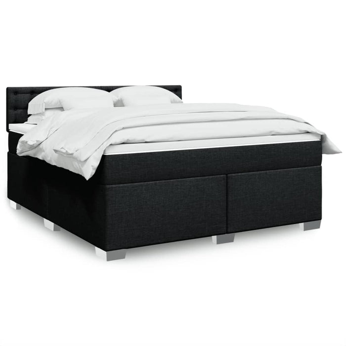 Pat box spring cu saltea, negru, 180x200 cm, catifea - WALTI WALTI