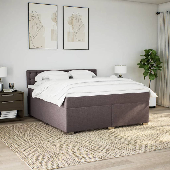 Pat continental cu saltea maro închis 180x200cm material textil - WALTI WALTI