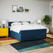 Pat box spring cu saltea, albastru, 180x200 cm, material textil - WALTI WALTI