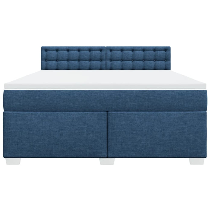 Pat box spring cu saltea, albastru, 180x200 cm, material textil - WALTI WALTI