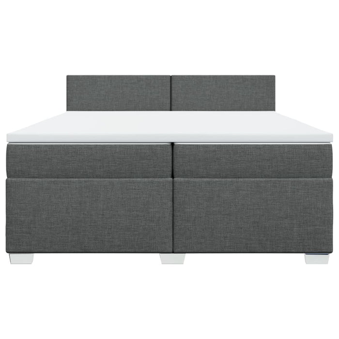 Pat box spring cu saltea, gri închis, 200x200 cm, textil - WALTI WALTI