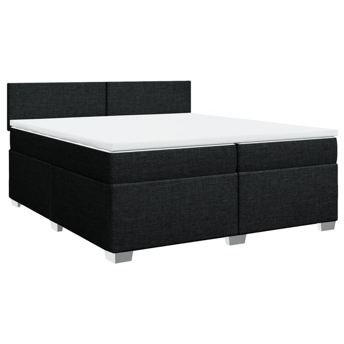 Pat box spring cu saltea, negru, 200x200 cm, textil - WALTI WALTI