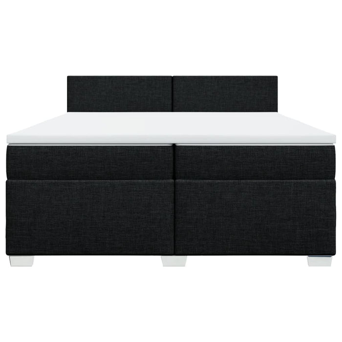 Pat box spring cu saltea, negru, 200x200 cm, textil - WALTI WALTI