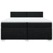 Pat box spring cu saltea, negru, 200x200 cm, textil - WALTI WALTI
