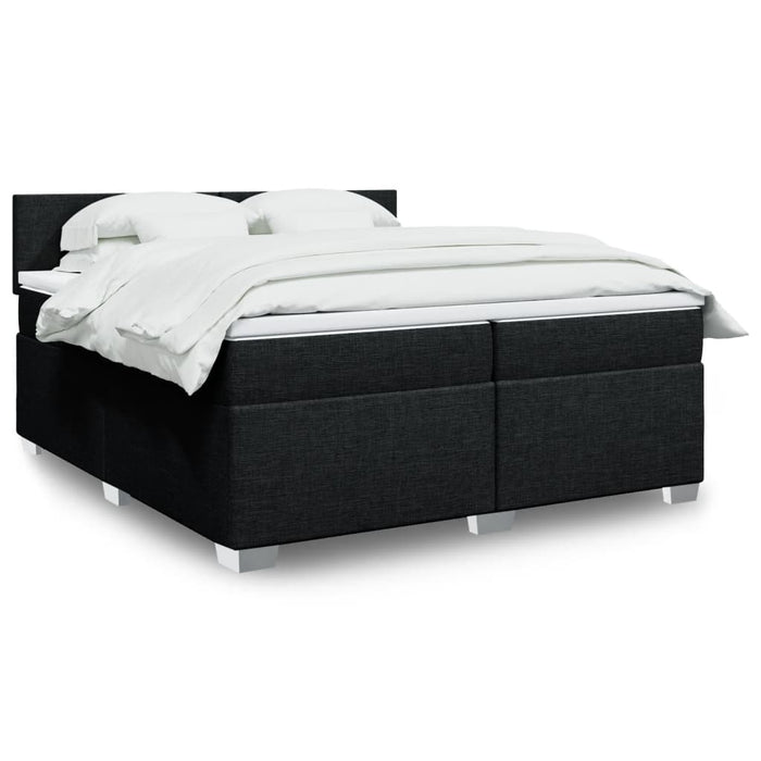 Pat box spring cu saltea, negru, 200x200 cm, textil - WALTI WALTI