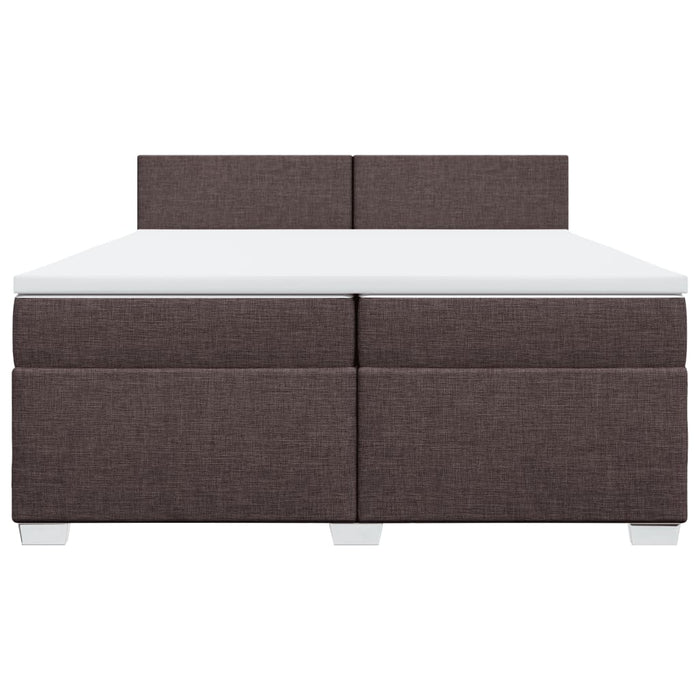 Pat box spring cu saltea, maro închis, 200x200 cm, textil - WALTI WALTI