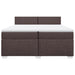Pat box spring cu saltea, maro închis, 200x200 cm, textil - WALTI WALTI