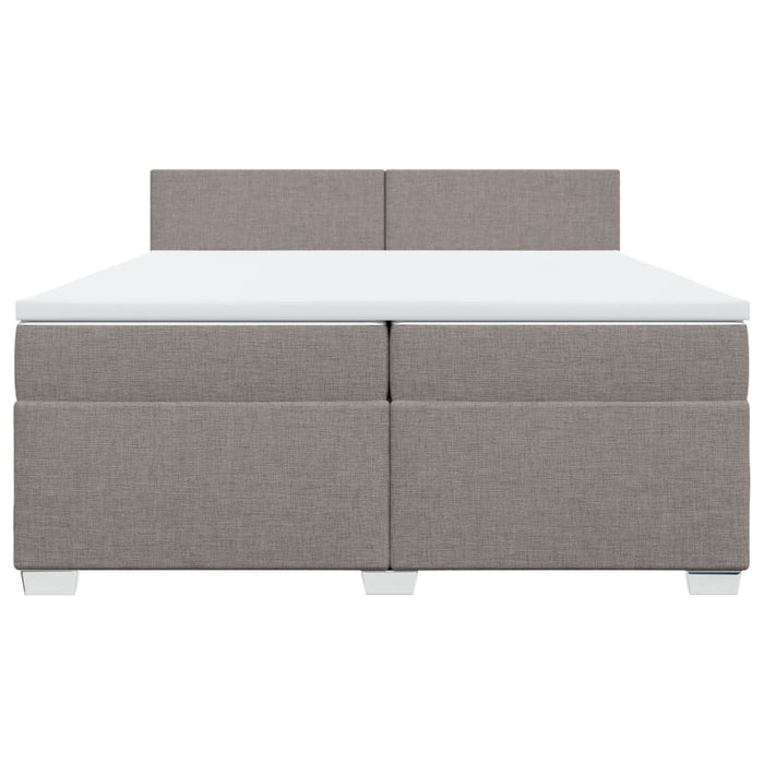 Pat box spring cu saltea, gri taupe, 200x200 cm, textil - WALTI WALTI