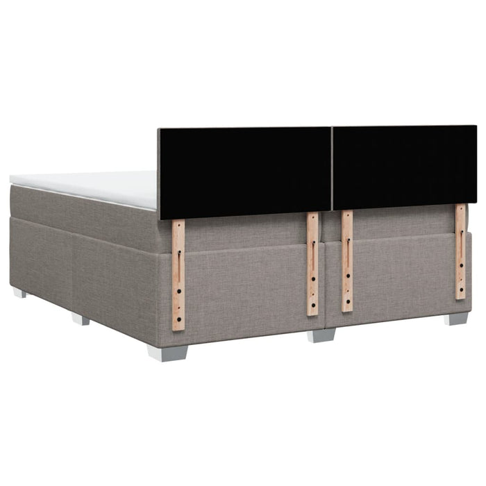 Pat box spring cu saltea, gri taupe, 200x200 cm, textil - WALTI WALTI