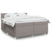 Pat box spring cu saltea, gri taupe, 200x200 cm, textil - WALTI WALTI