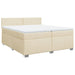 Pat box spring cu saltea, crem, 200x200 cm, textil - WALTI WALTI