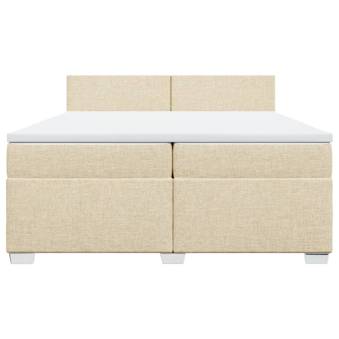 Pat box spring cu saltea, crem, 200x200 cm, textil - WALTI WALTI