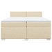 Pat box spring cu saltea, crem, 200x200 cm, textil - WALTI WALTI