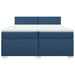Pat box spring cu saltea, albastru, 200x200 cm, textil - WALTI WALTI