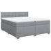 Pat box spring cu saltea, gri deschis, 200x200 cm, textil - WALTI WALTI