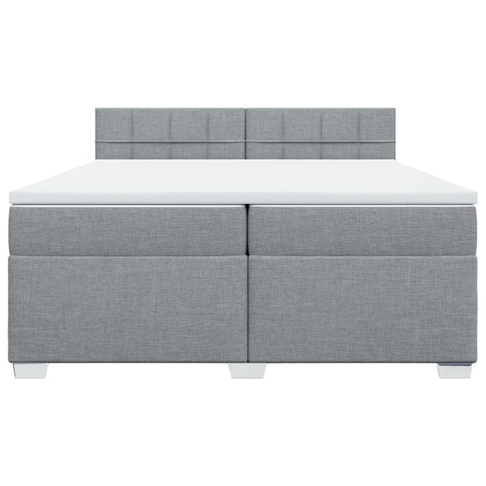 Pat box spring cu saltea, gri deschis, 200x200 cm, textil - WALTI WALTI