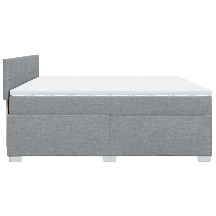 Pat box spring cu saltea, gri deschis, 200x200 cm, textil - WALTI WALTI