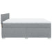 Pat box spring cu saltea, gri deschis, 200x200 cm, textil - WALTI WALTI