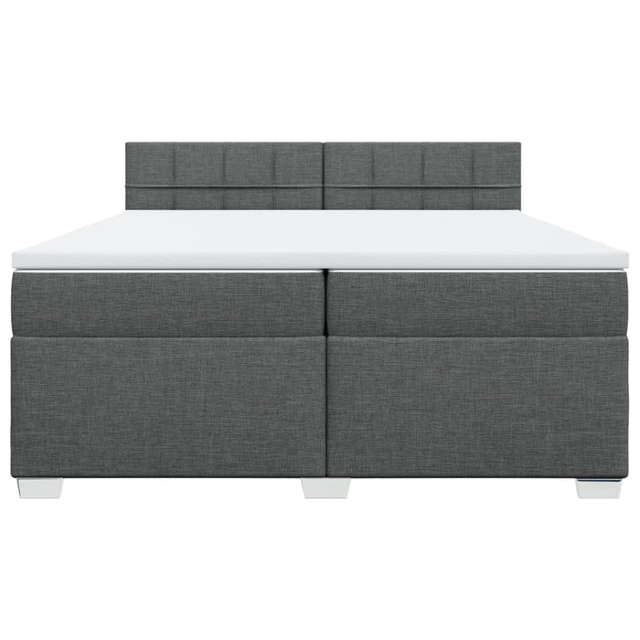 Pat box spring cu saltea, gri închis, 200x200 cm, textil - WALTI WALTI