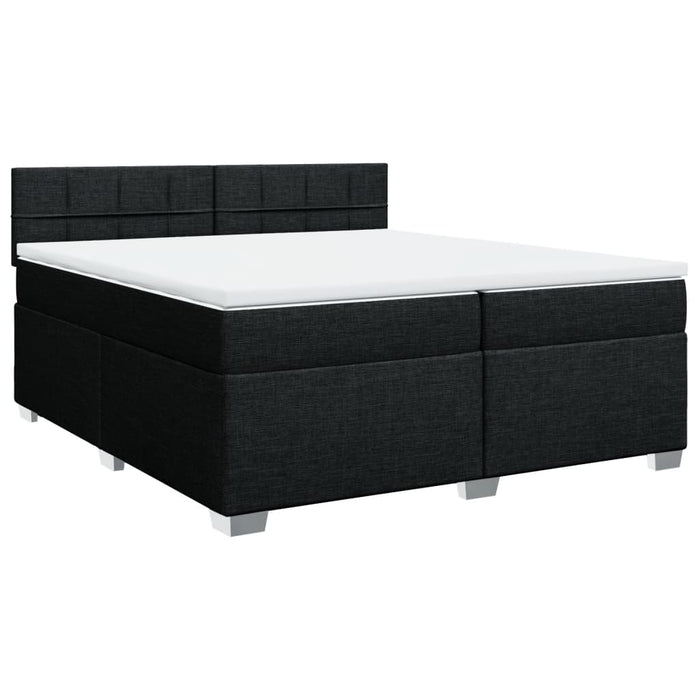 Pat box spring cu saltea, negru, 200x200 cm, textil - WALTI WALTI
