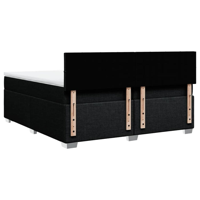 Pat box spring cu saltea, negru, 200x200 cm, textil - WALTI WALTI