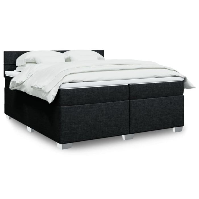 Pat box spring cu saltea, negru, 200x200 cm, textil - WALTI WALTI