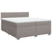 Pat box spring cu saltea, gri taupe, 200x200 cm, textil - WALTI WALTI