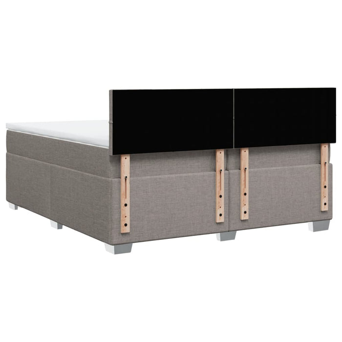 Pat box spring cu saltea, gri taupe, 200x200 cm, textil - WALTI WALTI