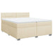 Pat box spring cu saltea, crem, 200x200 cm, textil - WALTI WALTI