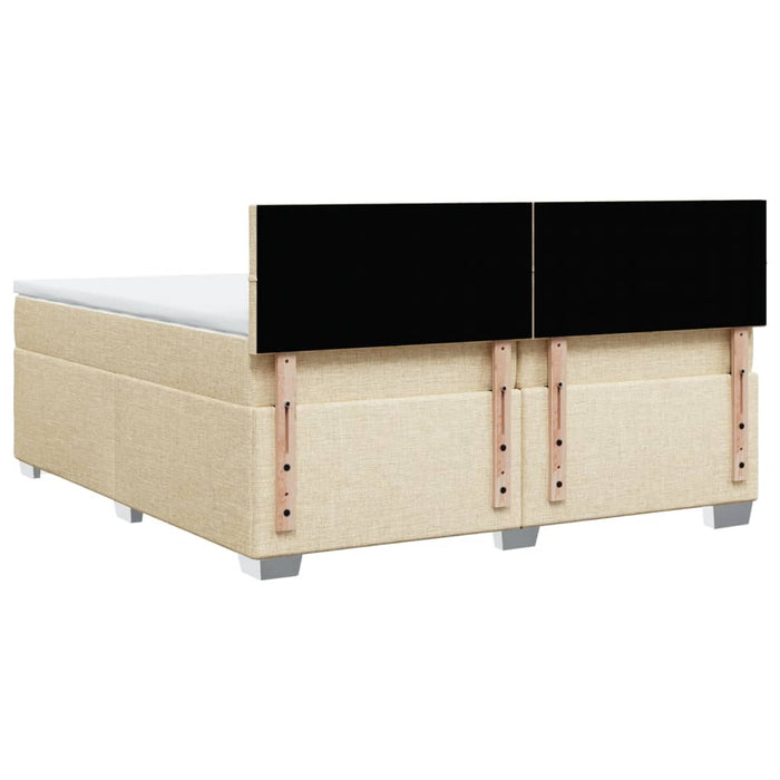 Pat box spring cu saltea, crem, 200x200 cm, textil - WALTI WALTI