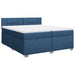 Pat box spring cu saltea, albastru, 200x200 cm, textil - WALTI WALTI