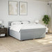 Pat box spring cu saltea, gri deschis, 200x200 cm, textil - WALTI WALTI