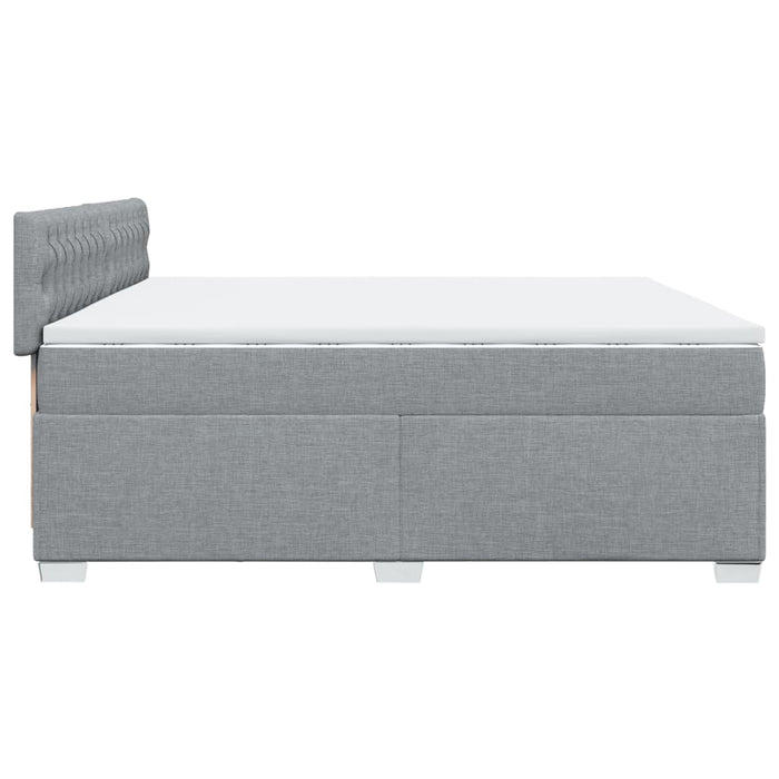 Pat box spring cu saltea, gri deschis, 200x200 cm, textil - WALTI WALTI
