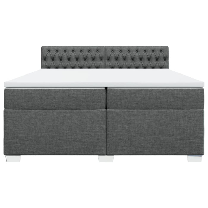 Pat box spring cu saltea, gri închis, 200x200 cm, textil - WALTI WALTI