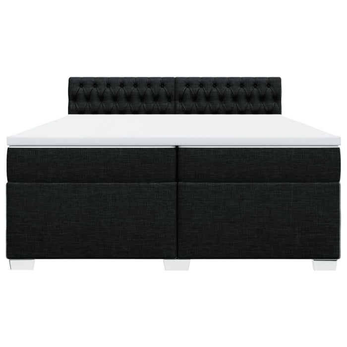 Pat box spring cu saltea, negru, 200x200 cm, textil - WALTI WALTI