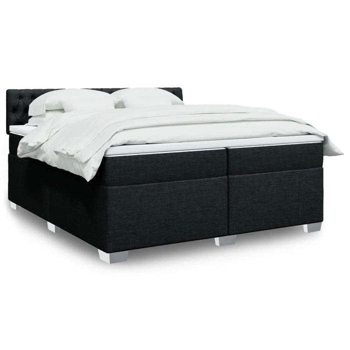 Pat box spring cu saltea, negru, 200x200 cm, textil - WALTI WALTI