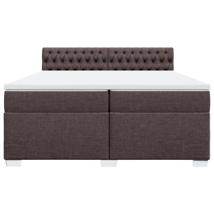 Pat box spring cu saltea, maro închis, 200x200 cm, textil - WALTI WALTI