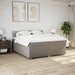 Pat box spring cu saltea, gri taupe, 200x200 cm, textil - WALTI WALTI