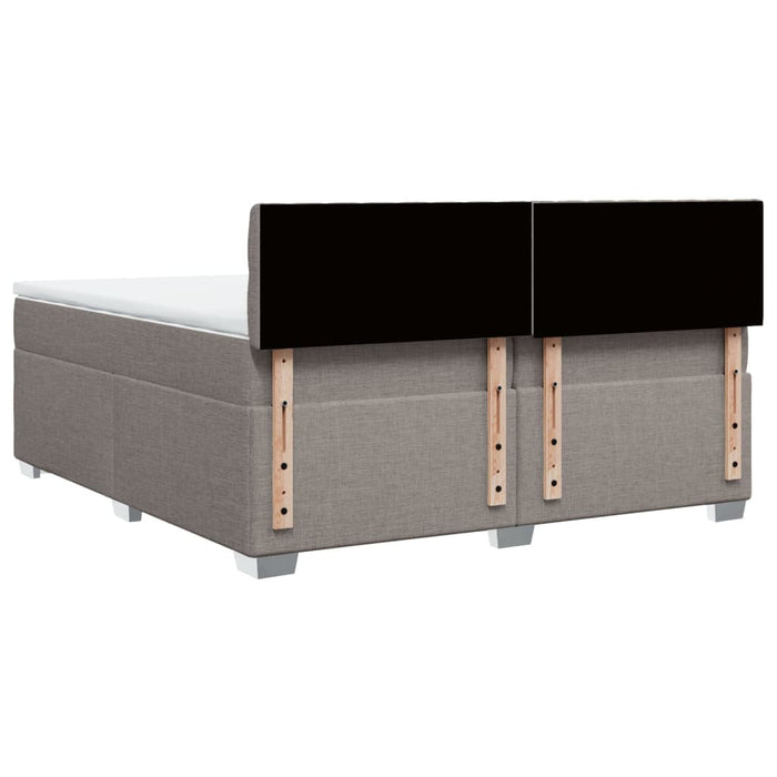 Pat box spring cu saltea, gri taupe, 200x200 cm, textil - WALTI WALTI