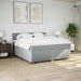 Pat box spring cu saltea, gri deschis, 200x200 cm, textil - WALTI WALTI