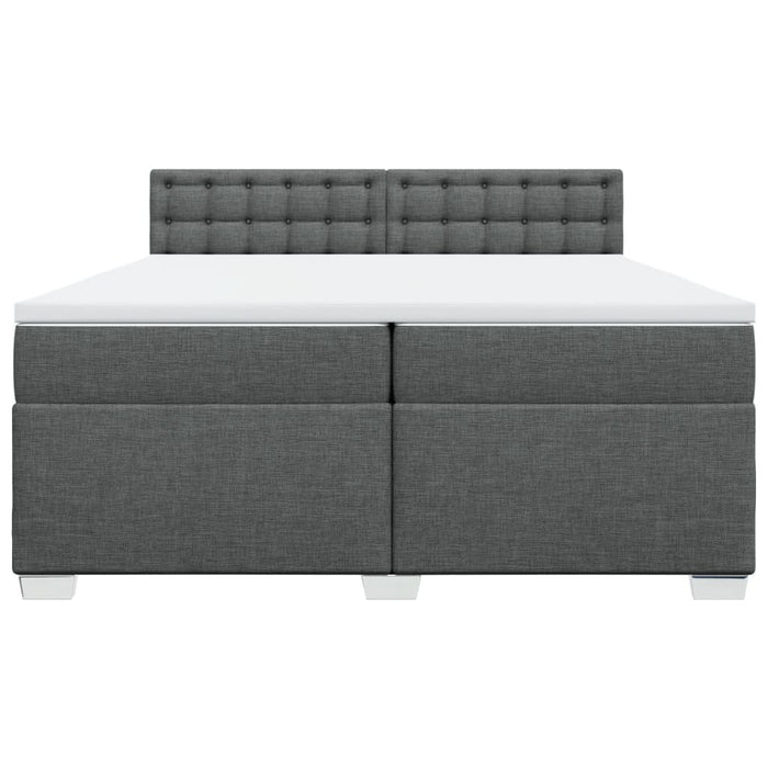 Pat box spring cu saltea, gri închis, 200x200 cm, textil - WALTI WALTI