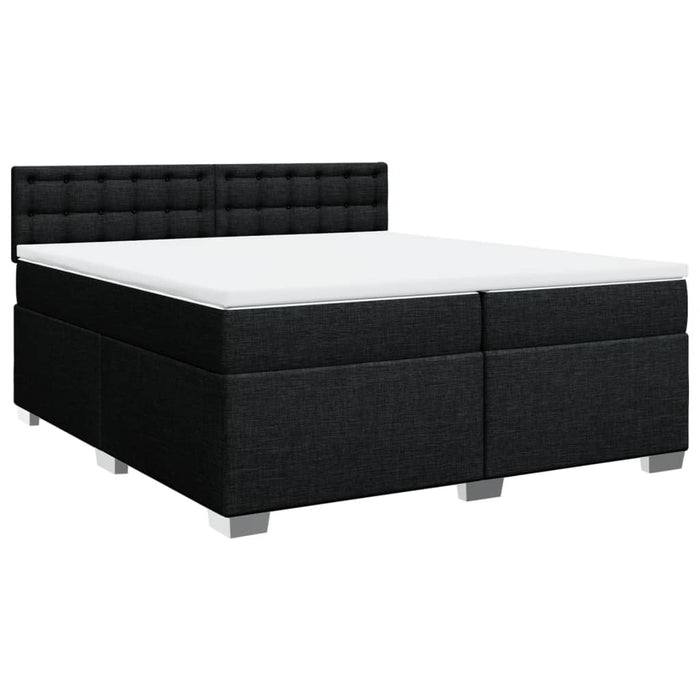 Pat box spring cu saltea, negru, 200x200 cm, textil - WALTI WALTI