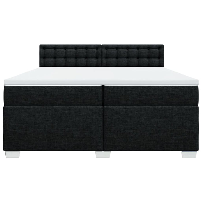 Pat box spring cu saltea, negru, 200x200 cm, textil - WALTI WALTI