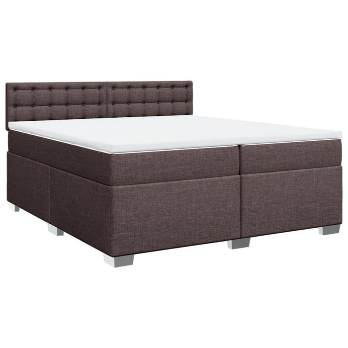Pat box spring cu saltea, maro închis, 200x200 cm, textil - WALTI WALTI