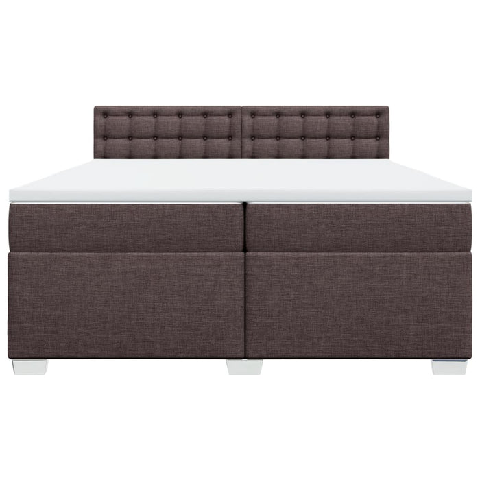 Pat box spring cu saltea, maro închis, 200x200 cm, textil - WALTI WALTI