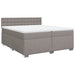 Pat box spring cu saltea, gri taupe, 200x200 cm, textil - WALTI WALTI