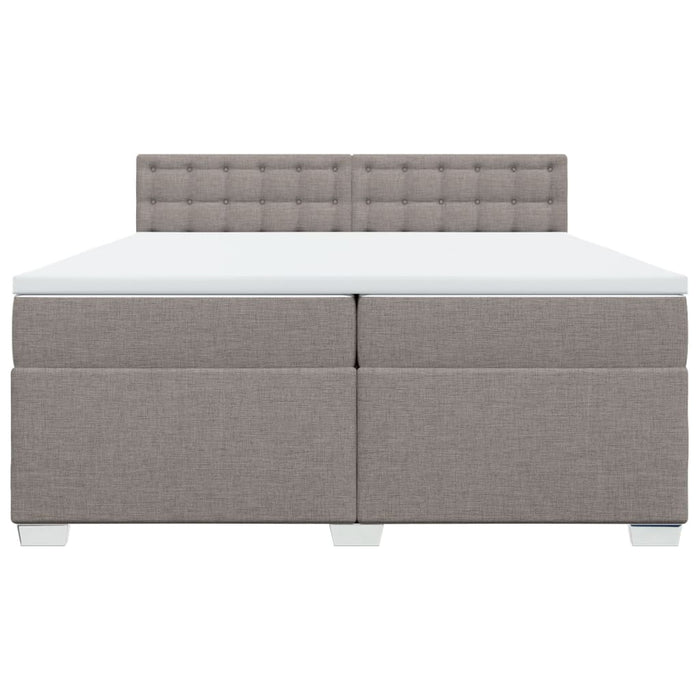 Pat box spring cu saltea, gri taupe, 200x200 cm, textil - WALTI WALTI