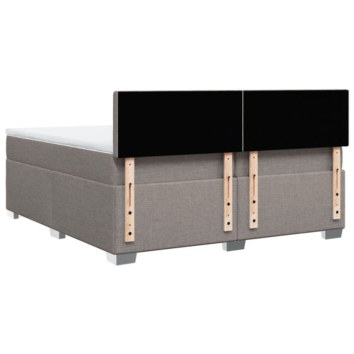 Pat box spring cu saltea, gri taupe, 200x200 cm, textil - WALTI WALTI