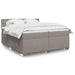 Pat box spring cu saltea, gri taupe, 200x200 cm, textil - WALTI WALTI