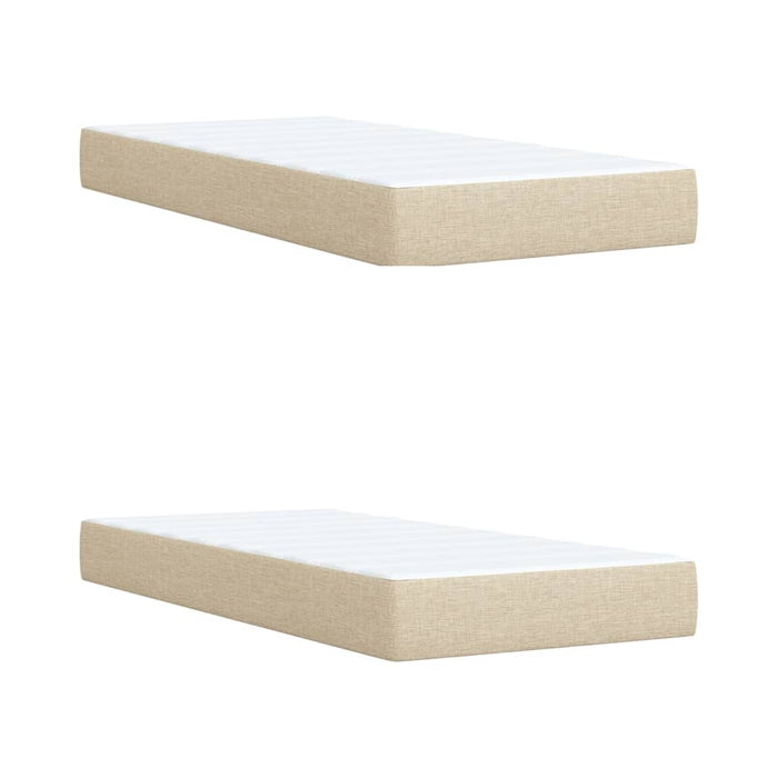 Pat box spring cu saltea, crem, 200x200 cm, textil WALTI